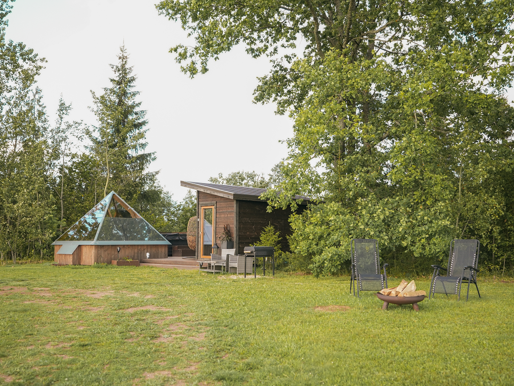 Mäe-Kolga Farm glass energy pyramid accommodation experience in Võru County, picturesque vacation house by the river, best vacation houses in Estonia